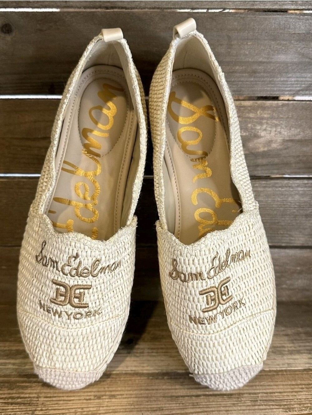 NEW IN BOX!! SAM EDELMAN KARLA ESPADRILLE SLIP ON ~ SIZE 7 ~ LINEN